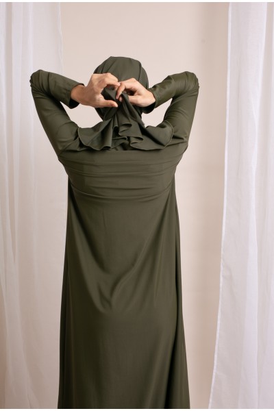 Langer Khaki-Hijab-Burkini