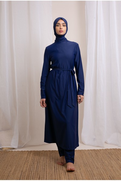 Burkini hijab long bleu