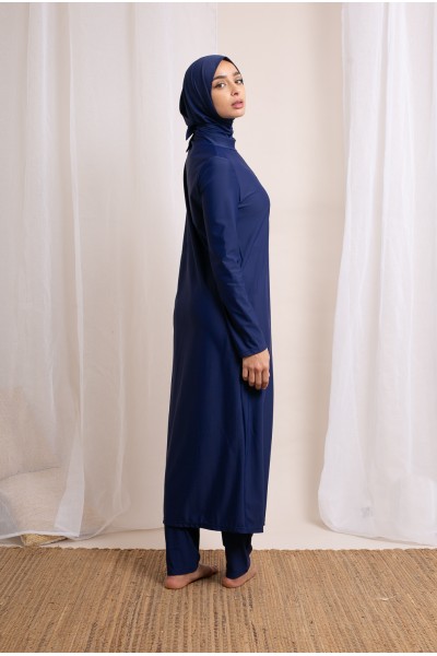 Langer blauer Hijab-Burkini
