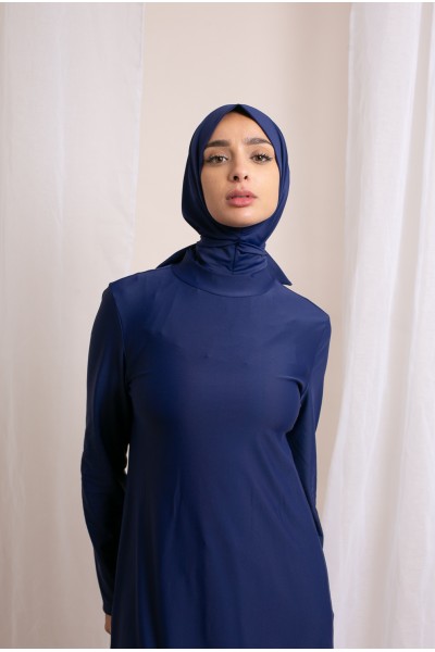 Burkini hijab long bleu