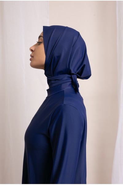 Langer blauer Hijab-Burkini