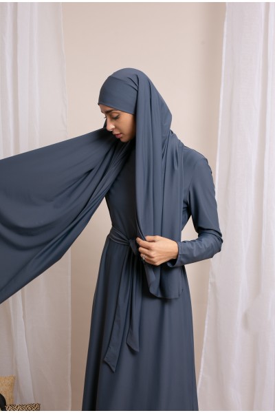 Burkini hijab long gris