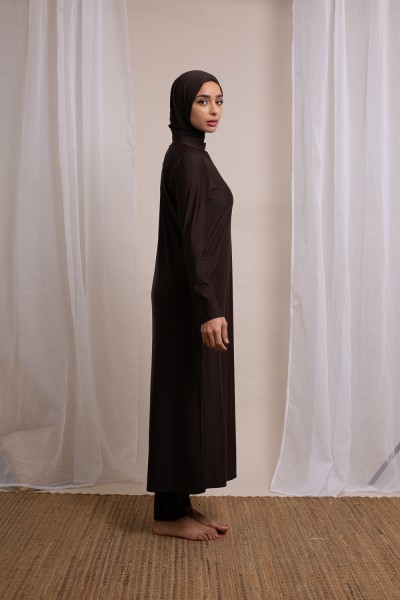 Long chocolate hijab burkini