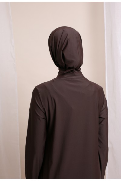 Langer Schokoladen-Hijab-Burkini