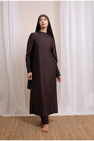 Long chocolate hijab burkini