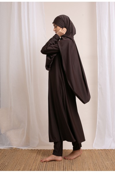 Langer Schokoladen-Hijab-Burkini