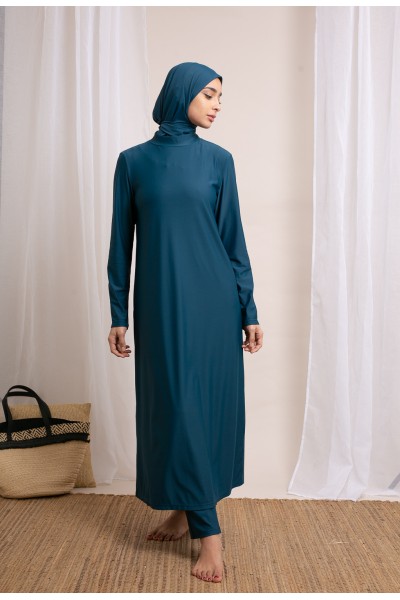 Burkini hijab long pétrole