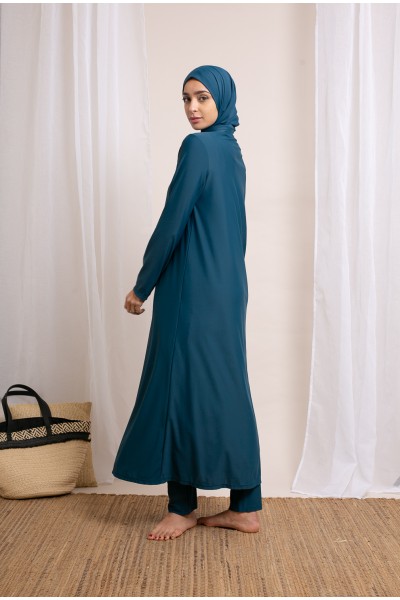 Burkini hijab long pétrole