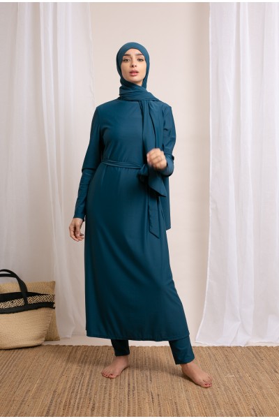 Burkini hijab largo petroleo