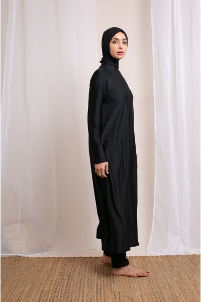 Burkini hiyab largo negro