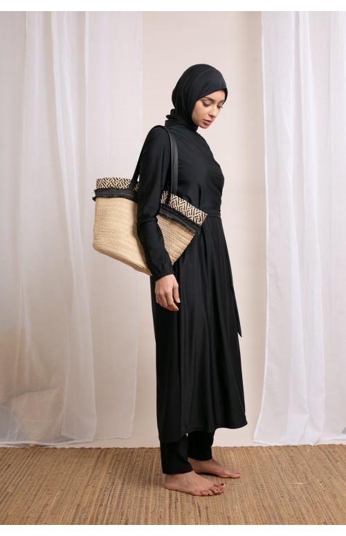 Burkini hiyab largo negro