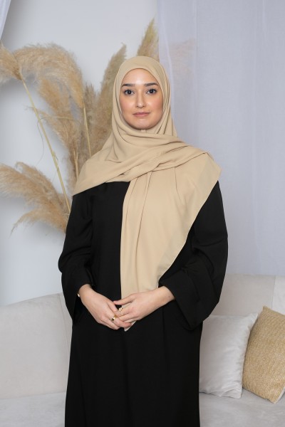 Light beige square hijab