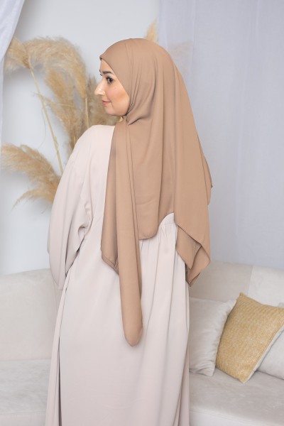 Dark beige square hijab