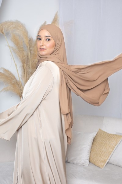 Hijab cuadrado beige oscuro