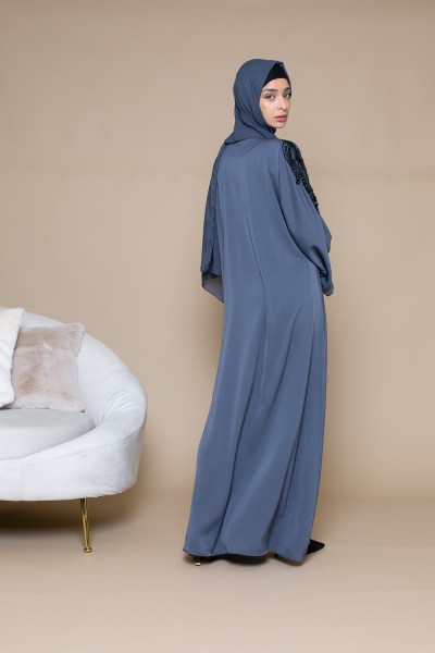 Abaya Dubaï bleu
