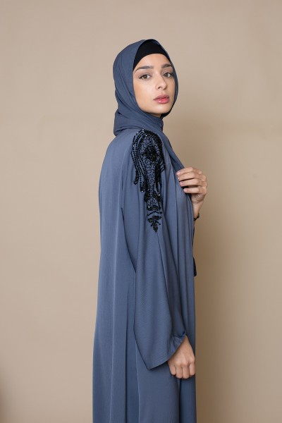 Abaya Dubaï bleu