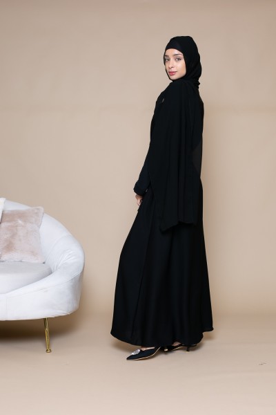 Abaya Dubaï noir plume