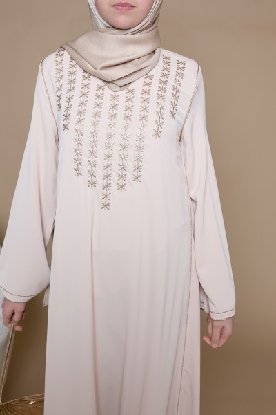 Young girl's beige kaftan dress