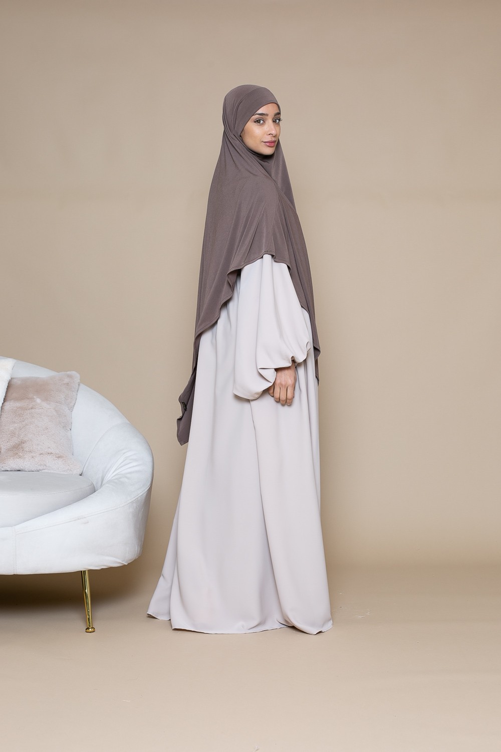 Maxi abaya ample à manche bouffante. Boutique hijab musulmane.