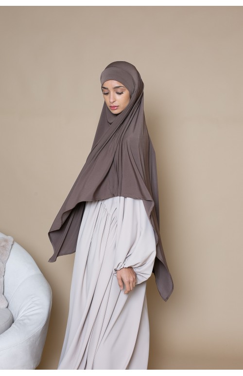 Khimar premium haute qualité choco. Boutique musulmane.