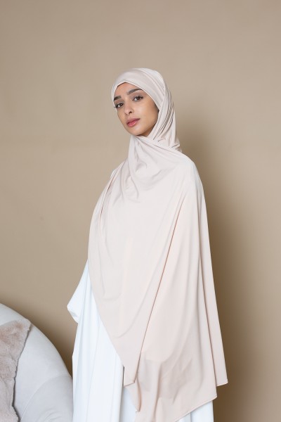Premium ready-to-tie hijab Sandy beige jersey