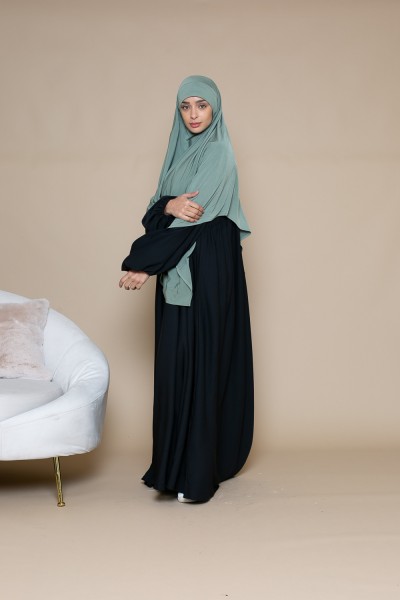 Abaya ultra ample manche bouffante noir