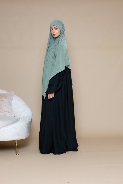 Ultra lockere schwarze Abaya mit Puffärmeln