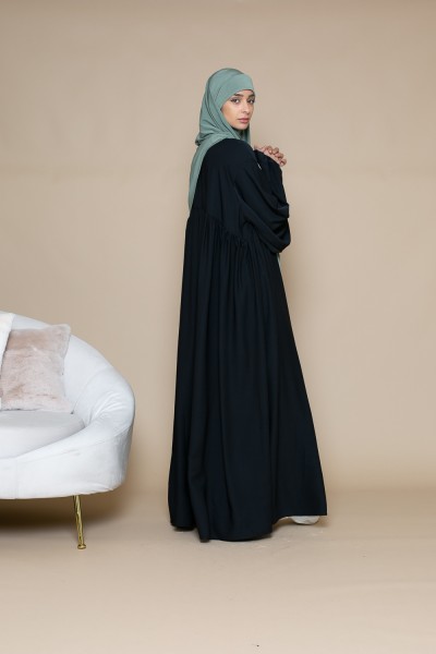 Ultra loose black puff sleeve abaya