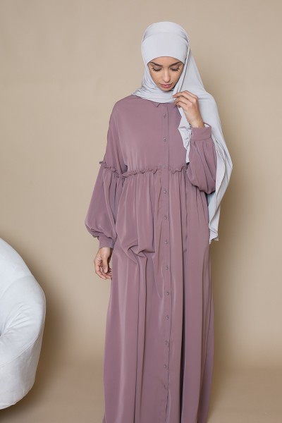 Robe chemise large taupe rosé