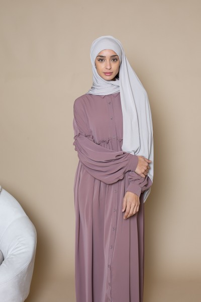 Robe chemise large taupe rosé