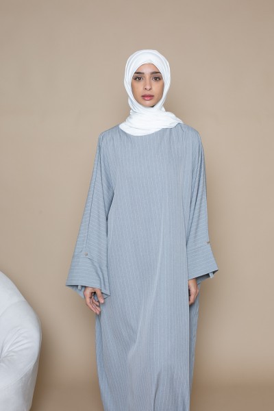Gray striped abaya