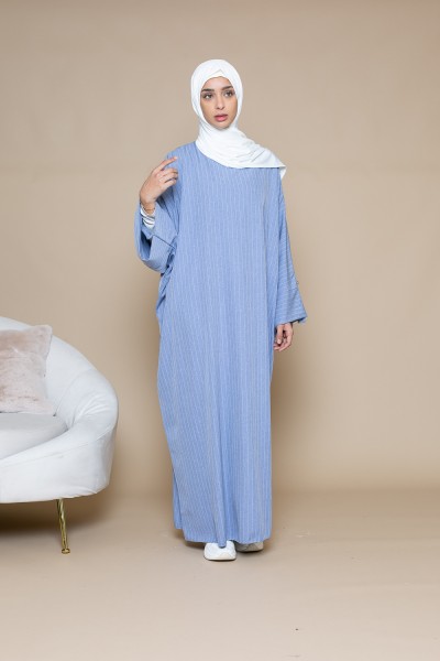 Jeans blue striped abaya