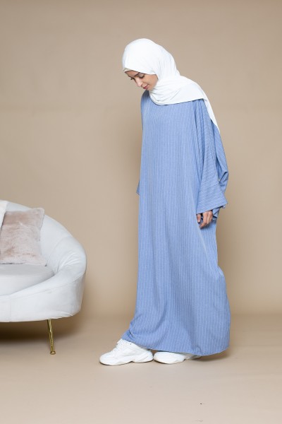 Jeans blue striped abaya