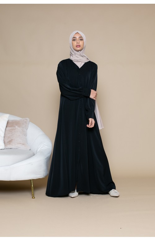 Robe chemise col V pour femme. Boutique hijab musulmane.