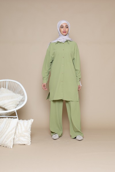 Olive Trousers and Shirt Set