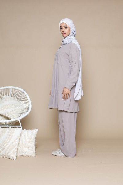 Taupe Trousers and Shirt Set