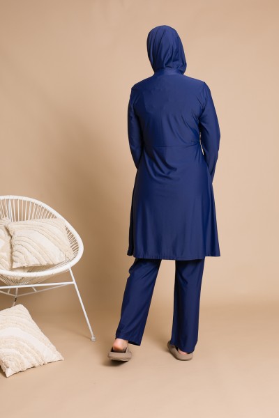 Burkini cremallera azul