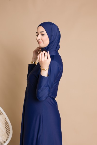 Burkini cremallera azul
