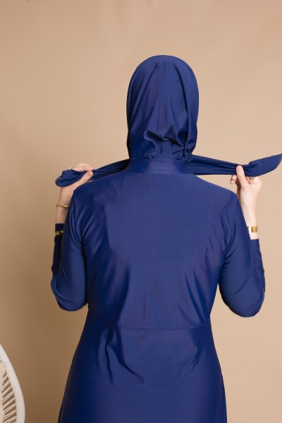 Burkini cremallera azul