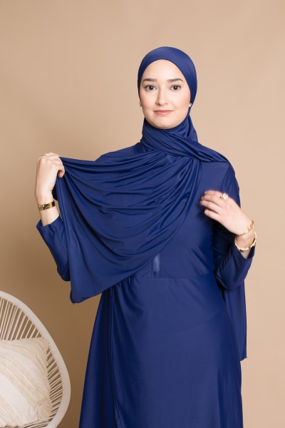 Burkini cremallera azul