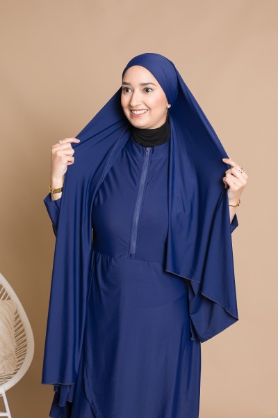 Burkini cremallera azul