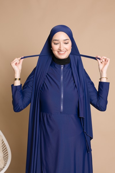 Burkini cremallera azul