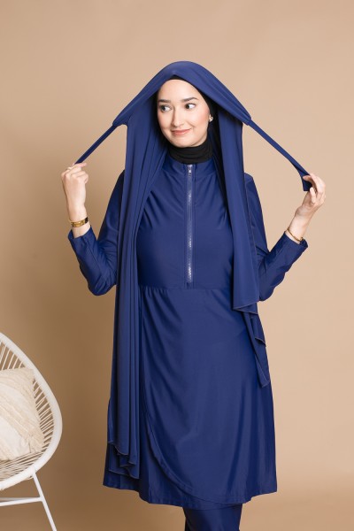 Blue zip burkini