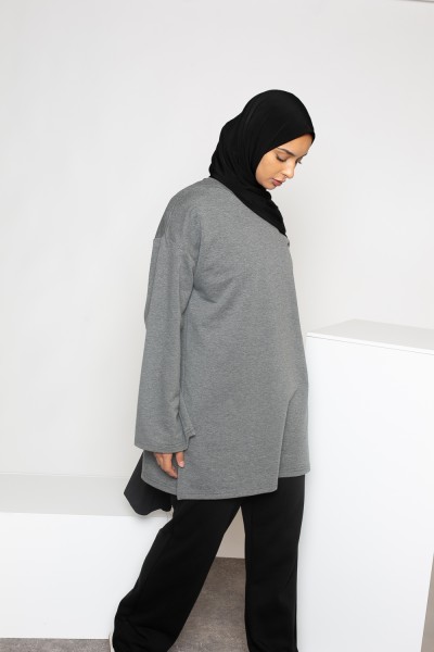 Top holgado con mangas anchas Salam, gris antracita