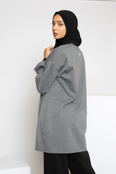 Top holgado con mangas anchas Salam, gris antracita