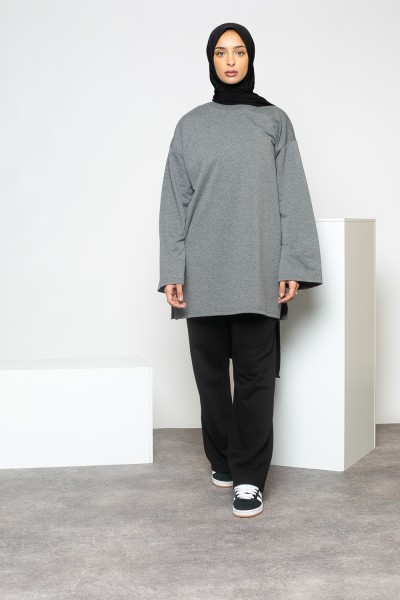 Top holgado con mangas anchas Salam, gris antracita