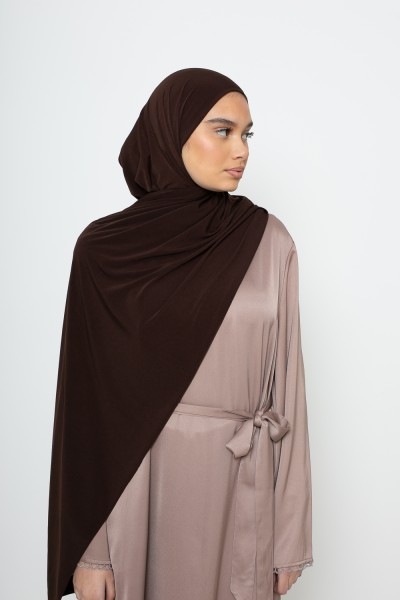 Hijab Jersey Premium Dunkelbraun