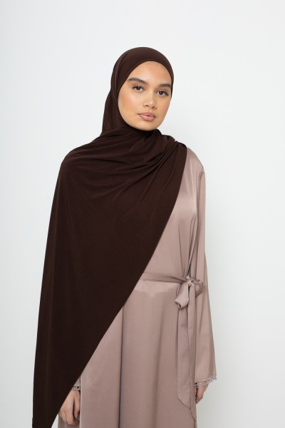Hijab Jersey Premium Dunkelbraun