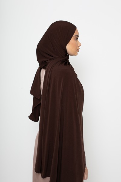 Hijab Jersey Premium Dunkelbraun