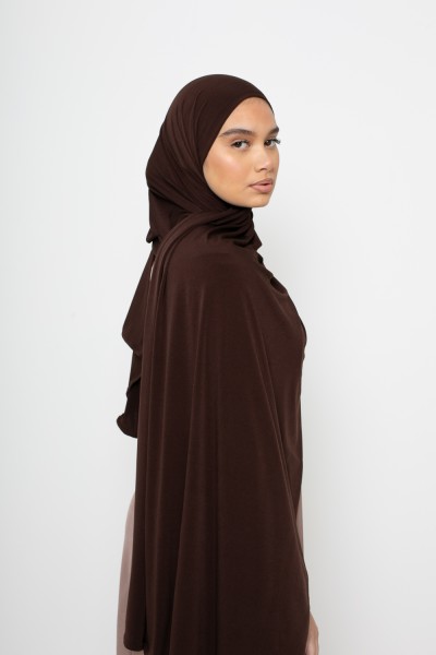 Hijab Jersey Premium Dunkelbraun